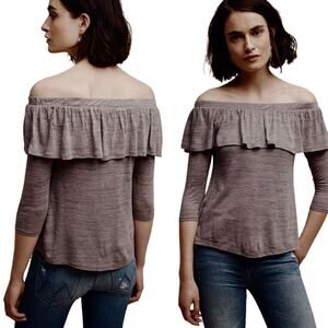 Dolan by Anthropologie Ruffled Off the Shoulders Charla Blouse Size Large